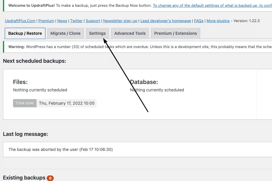 schedule settings