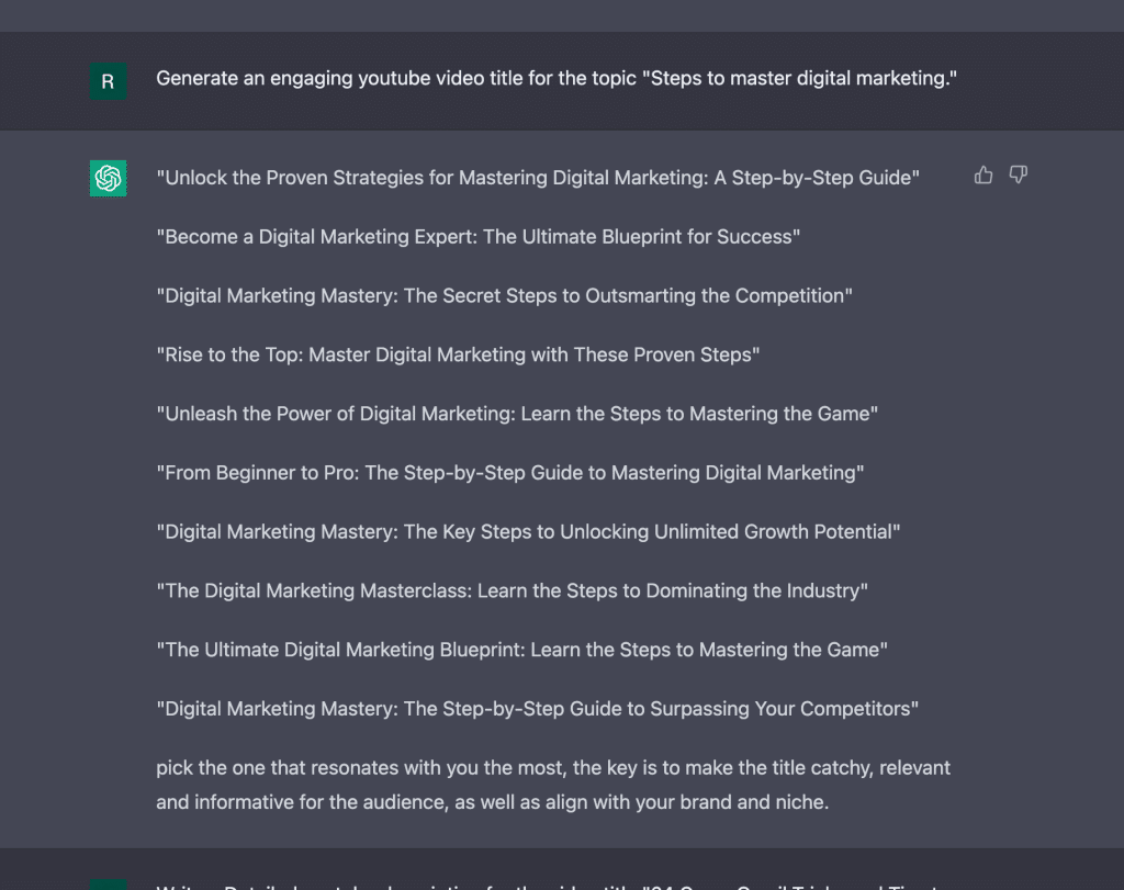 ChatGPT for Youtube Marketing - Unlock the Power of AI into your Youtube Marketing Strategy 8