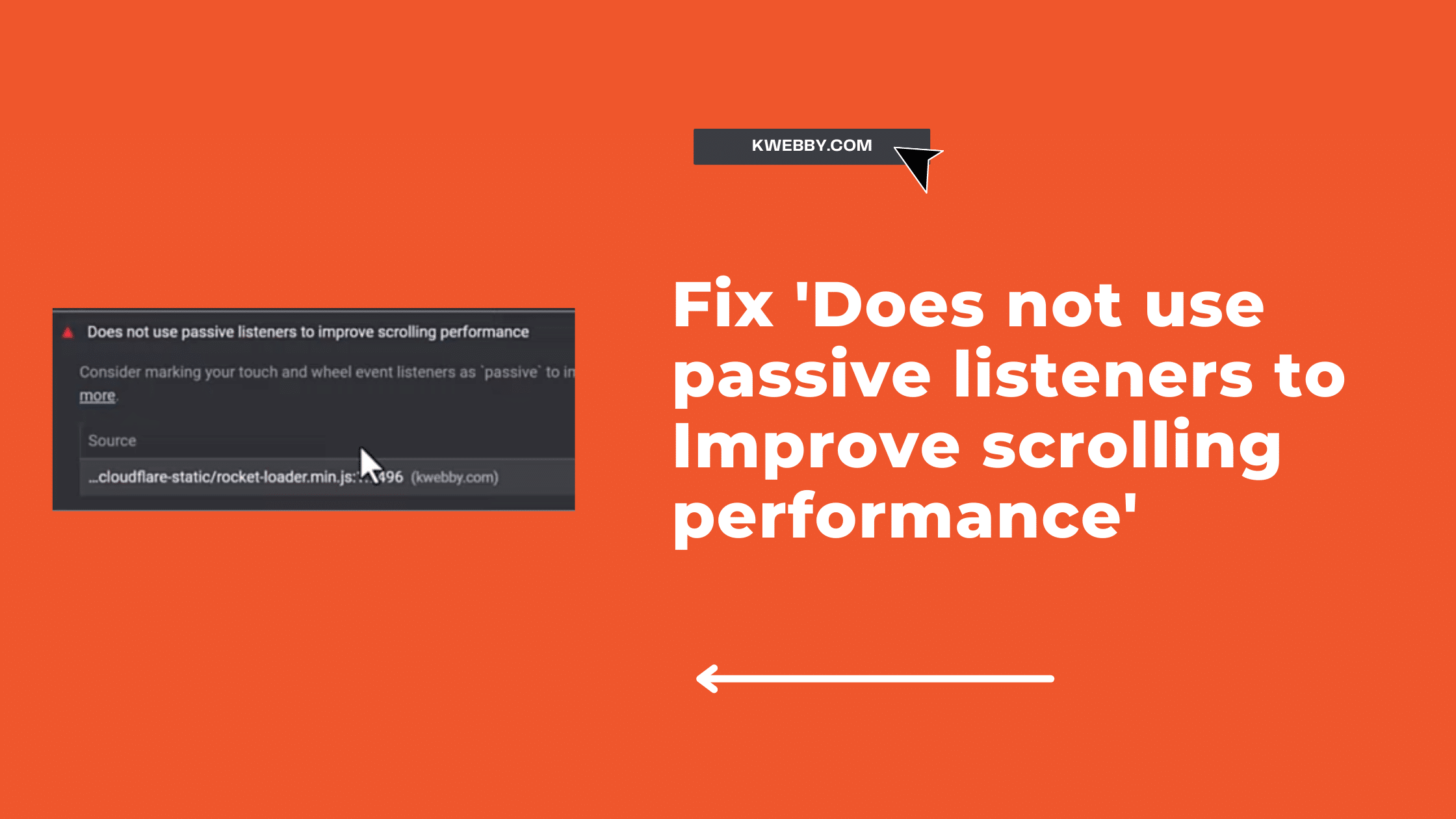 How to Fix ‘Does not use passive listeners to Improve scrolling performance’