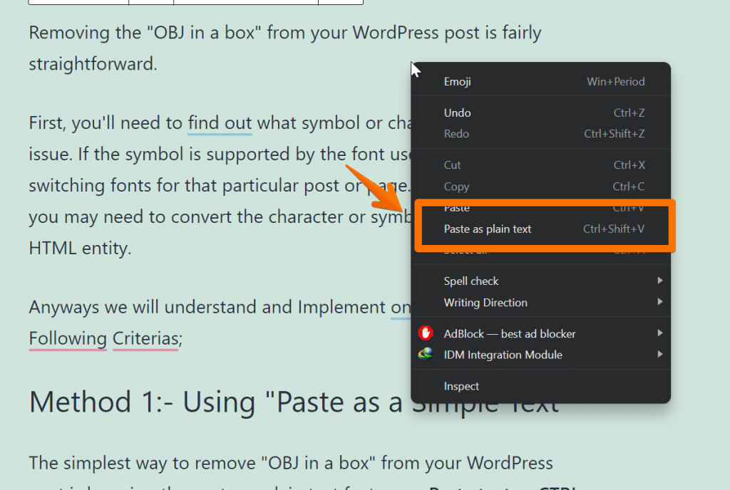 How to Remove "OBJ In a Box" in WordPress in 2 Easy Steps 8