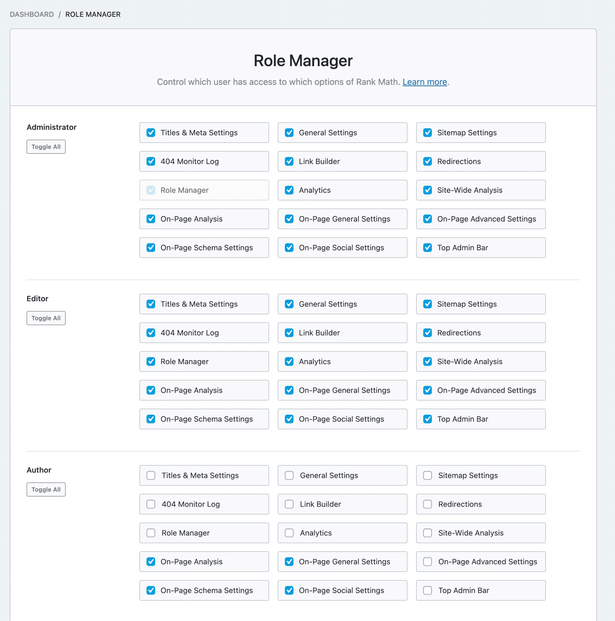 role manager admin