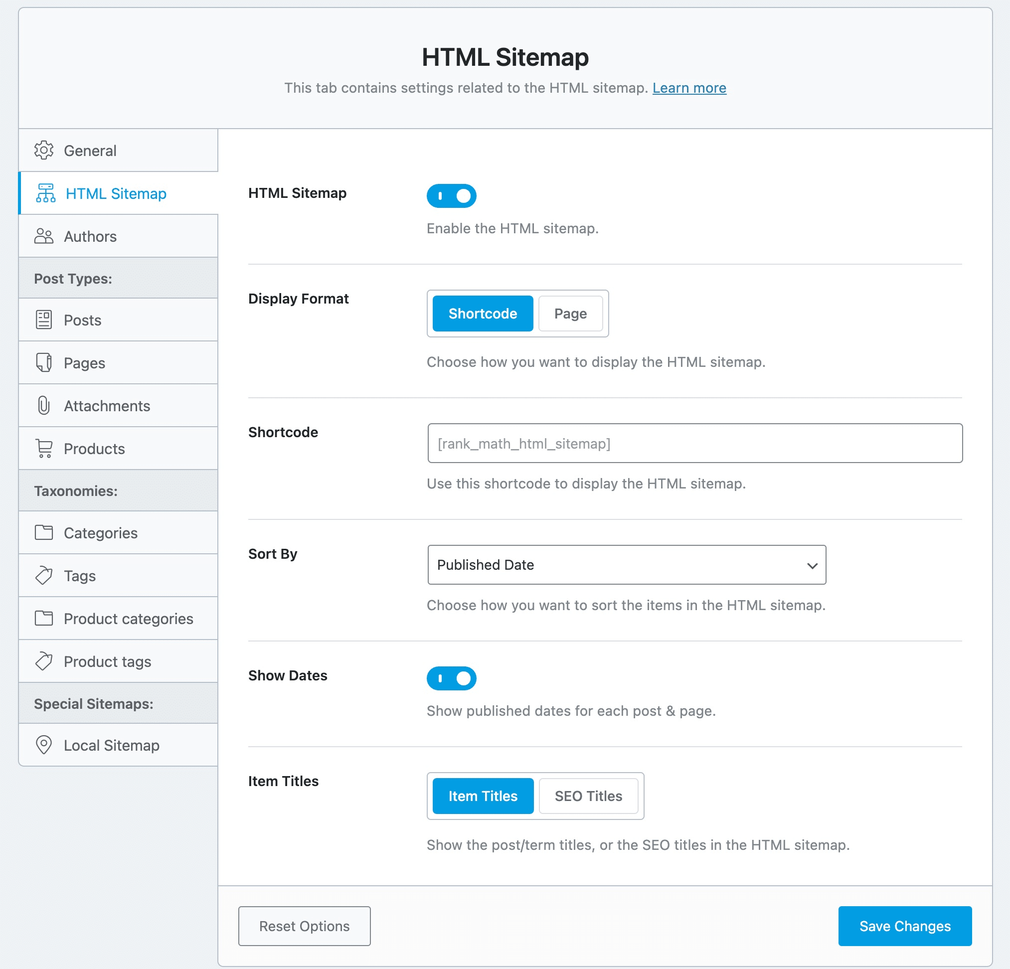 html sitemap