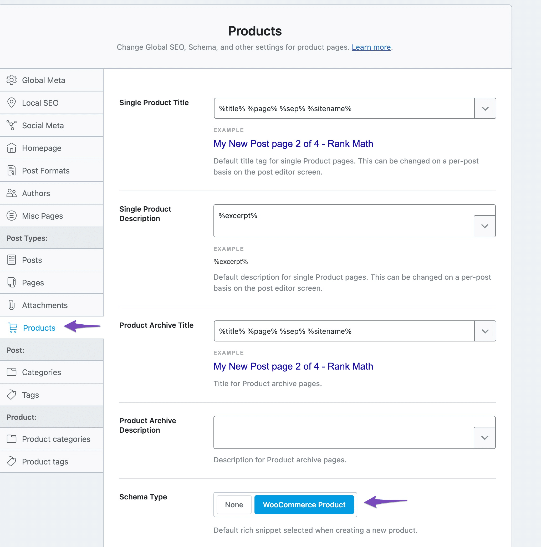 Woocommerce basic seo