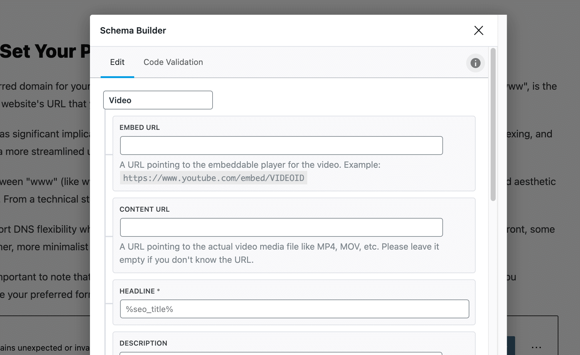 video sitemap