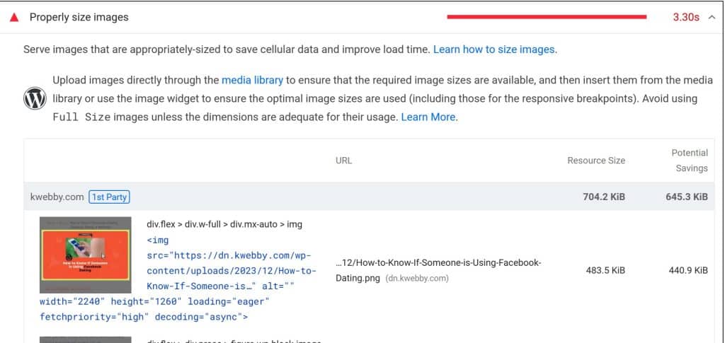 How to Fix 'Properly Size Images' Warning (7 Methods) 13