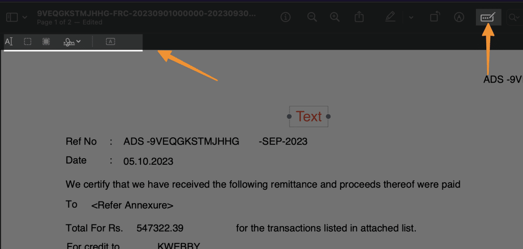 How to write, add text on PDF on a MAC 10