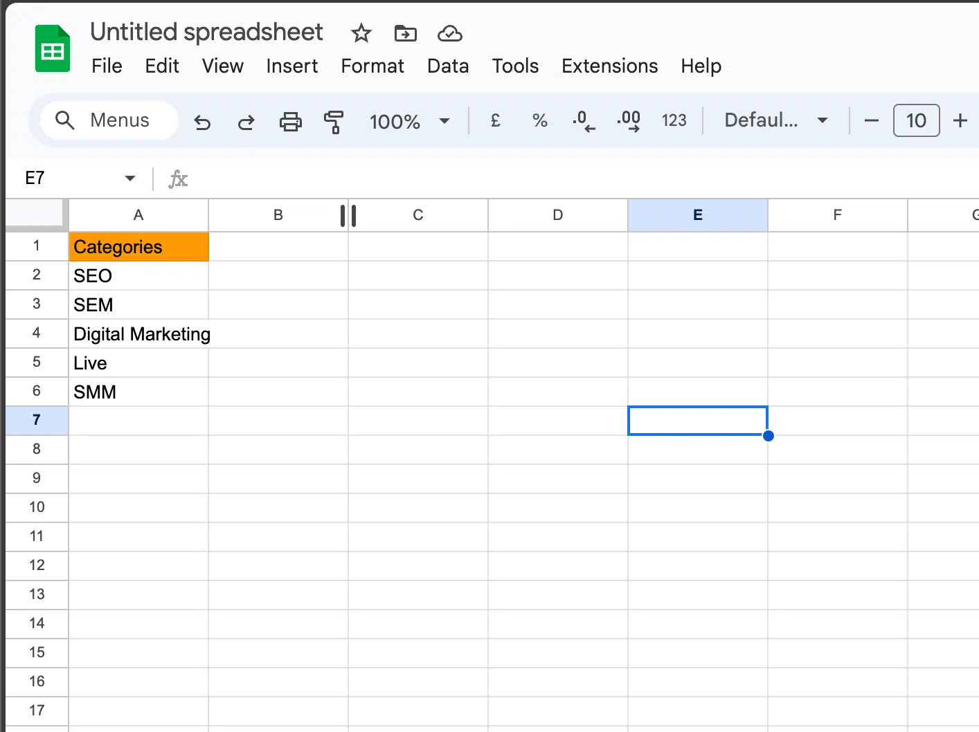 How to Create Categories in Google Sheets in Few Steps 11