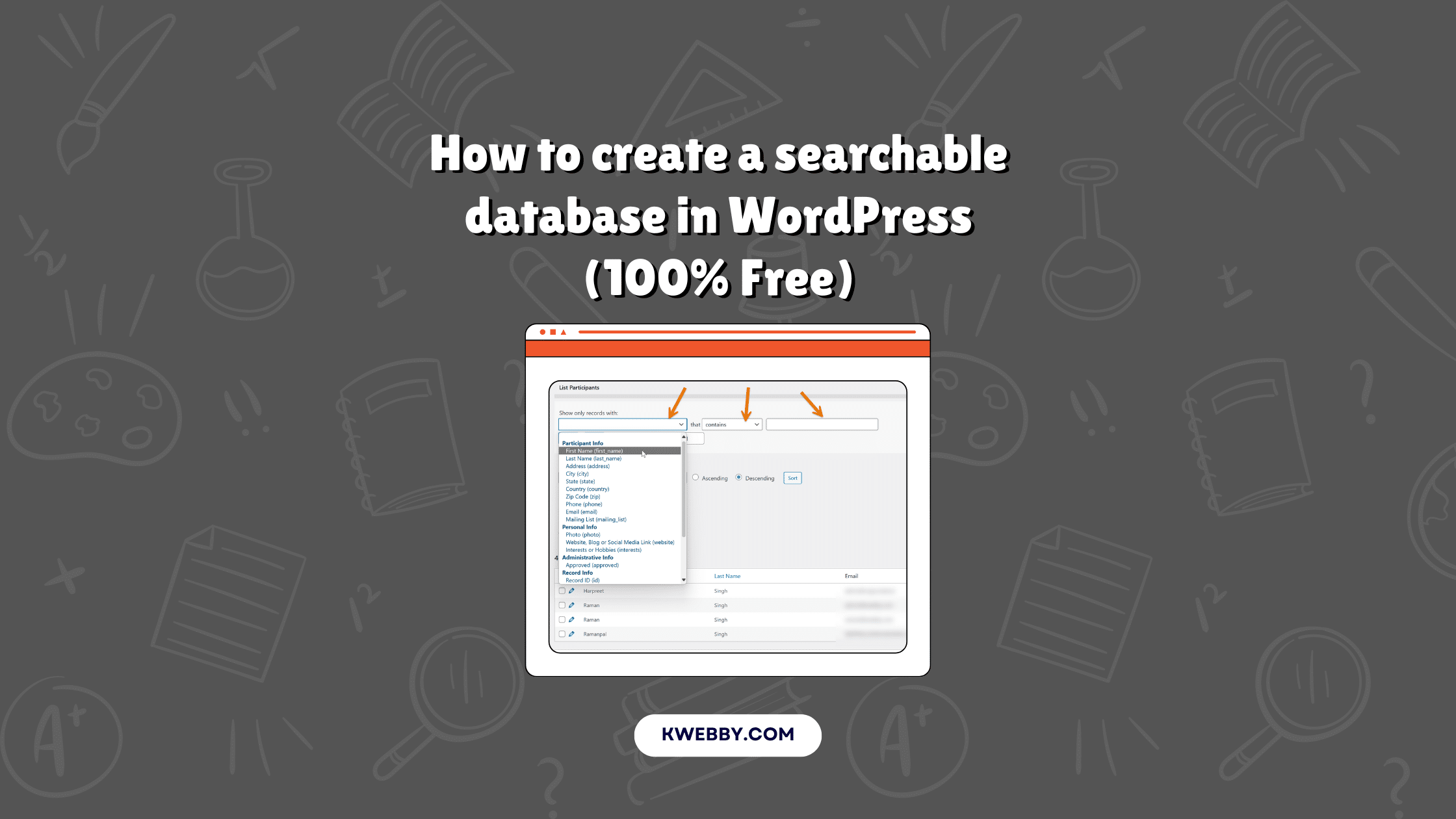 How to create a searchable database in WordPress (100% Free)