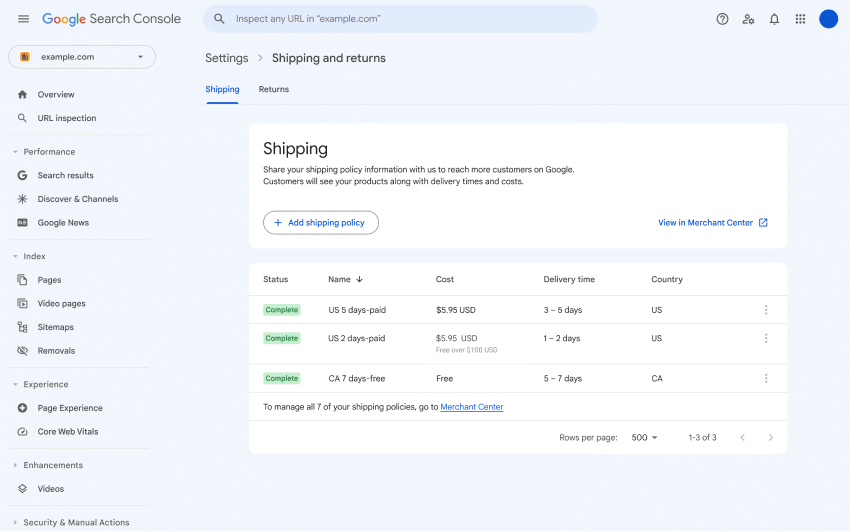 How to Add Shipping & Return Policies in Google Search Console? 2