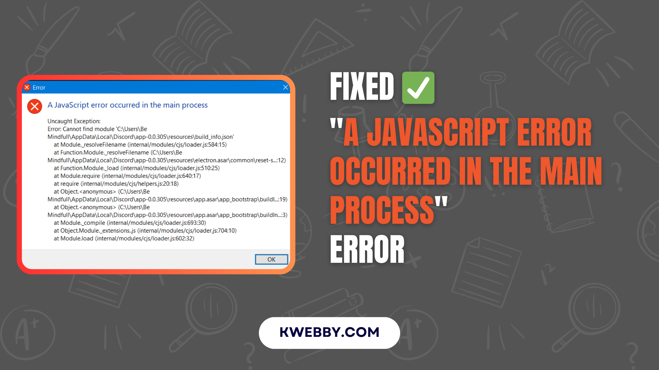 How to Fix “A JavaScript Error Occurred in the Main Process” Error on Discord