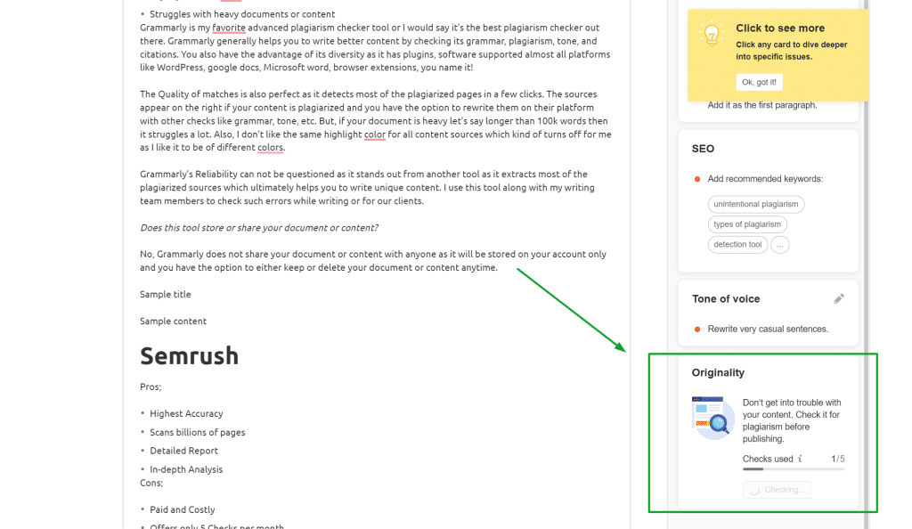 Semrush Plagiarism Checker 